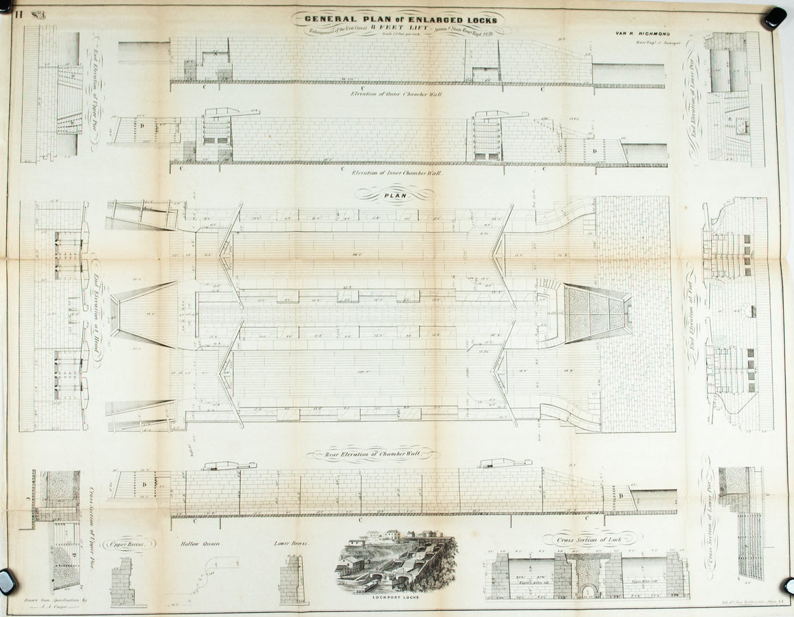 1860 Plan H - General Plan of Enlarged Double Locks - Van R Richmond 