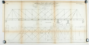 1860 Plan F - General Plan Iron Road Bridges, Whipple's Trapezoidal Truss - Van R Richmond