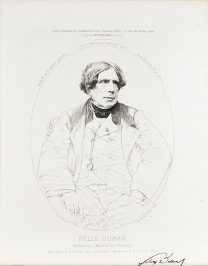 Felix Durban (1798 - 1870) French Engraving Portrait 1883