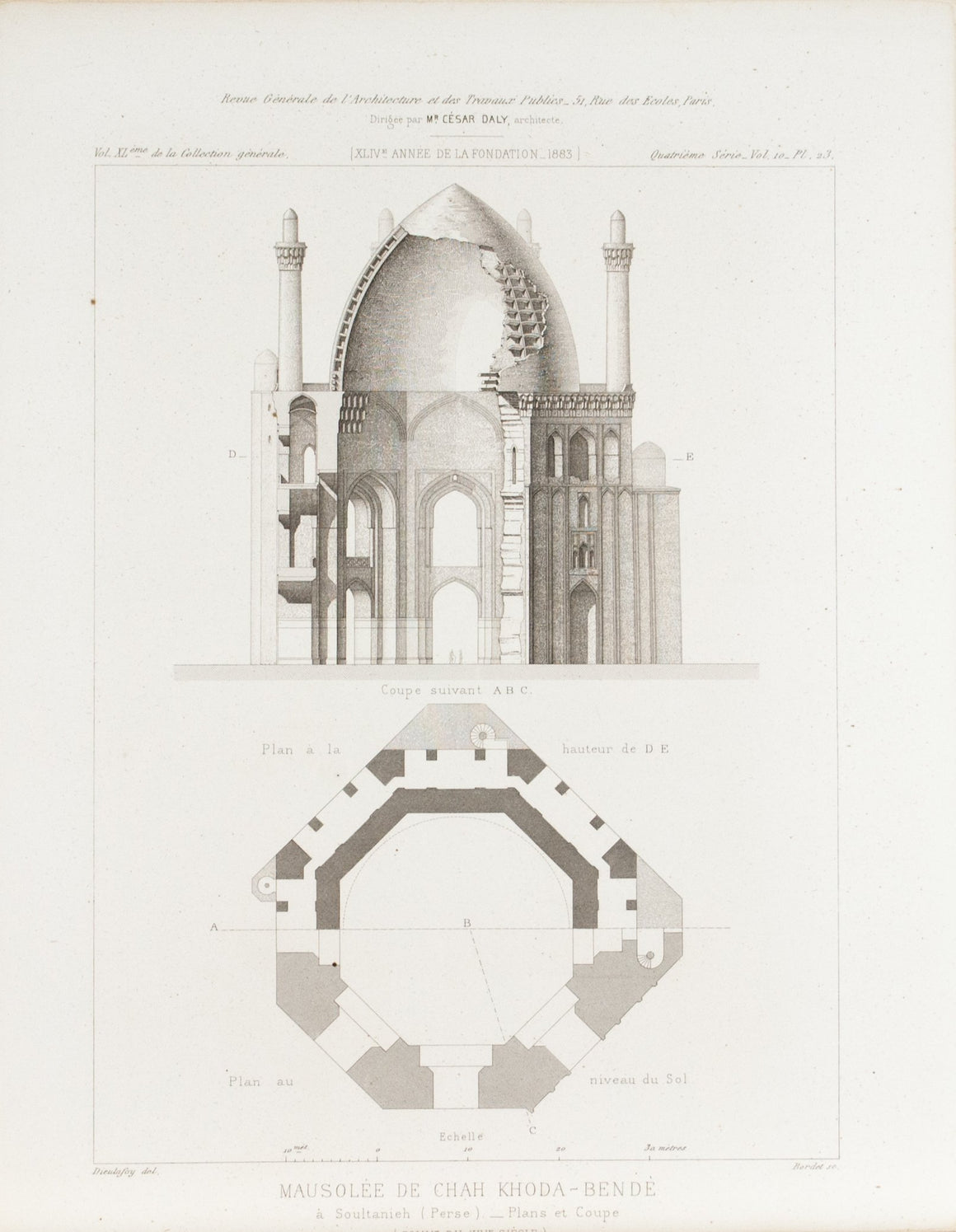 Dome Design Architectural Building Plans 1883 Architecture Print