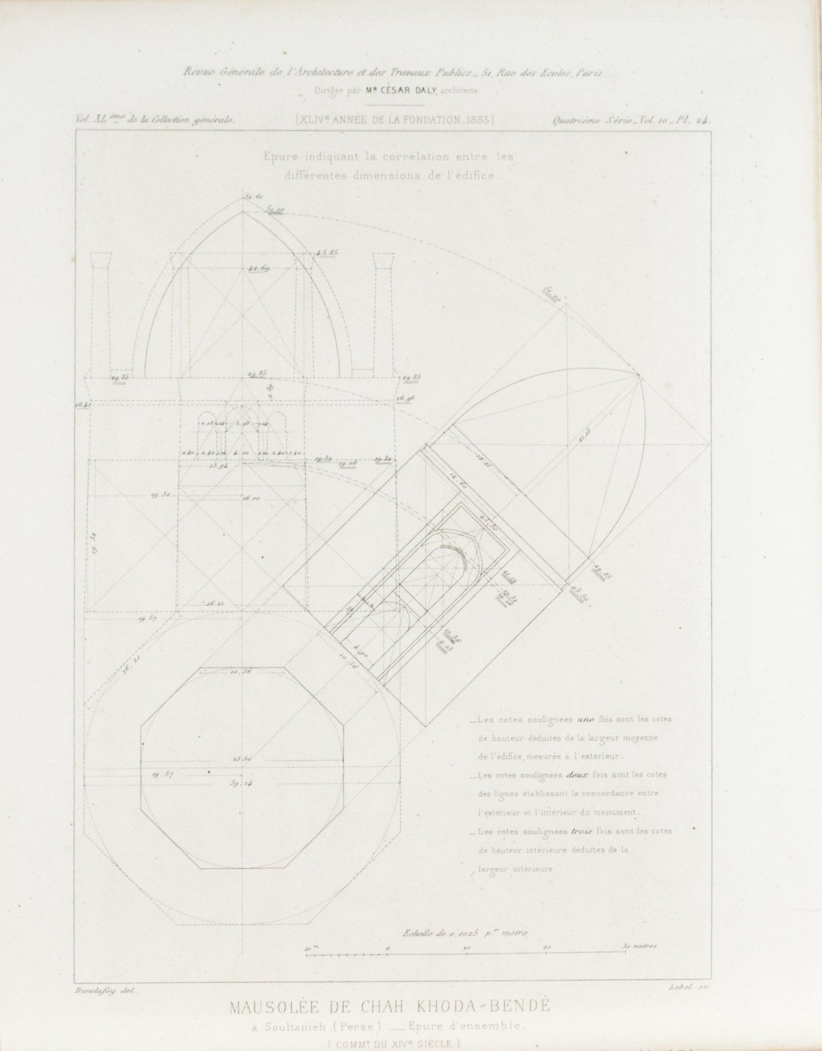 Architectural Plan Drawings Dome Design 1883 Architecture Print