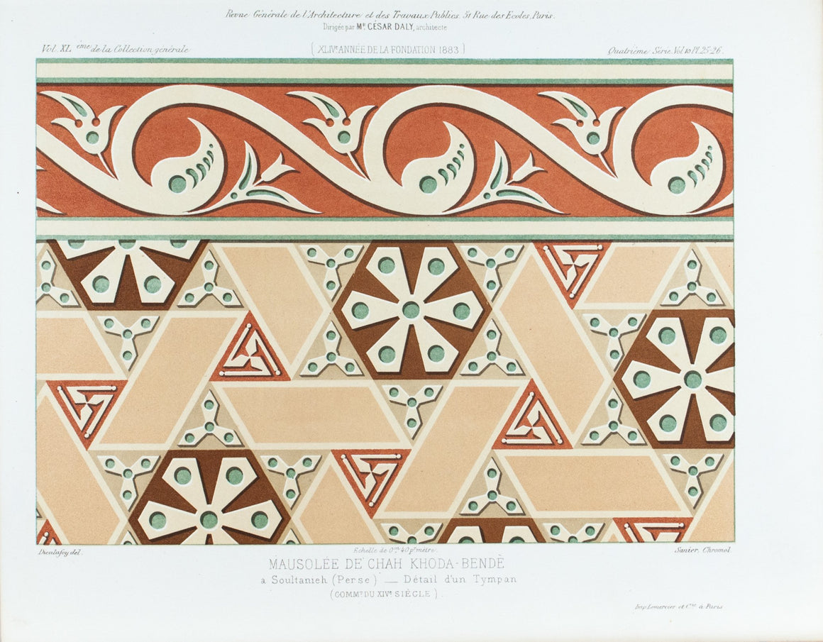 Persian Architectural Fresco Design 1883 Architecture Print