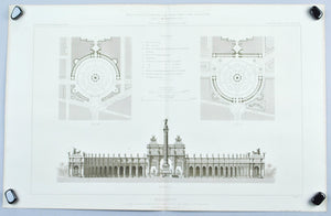 Architectural Plan for Victor Emmanuel II Monument 1883 Architecture Print