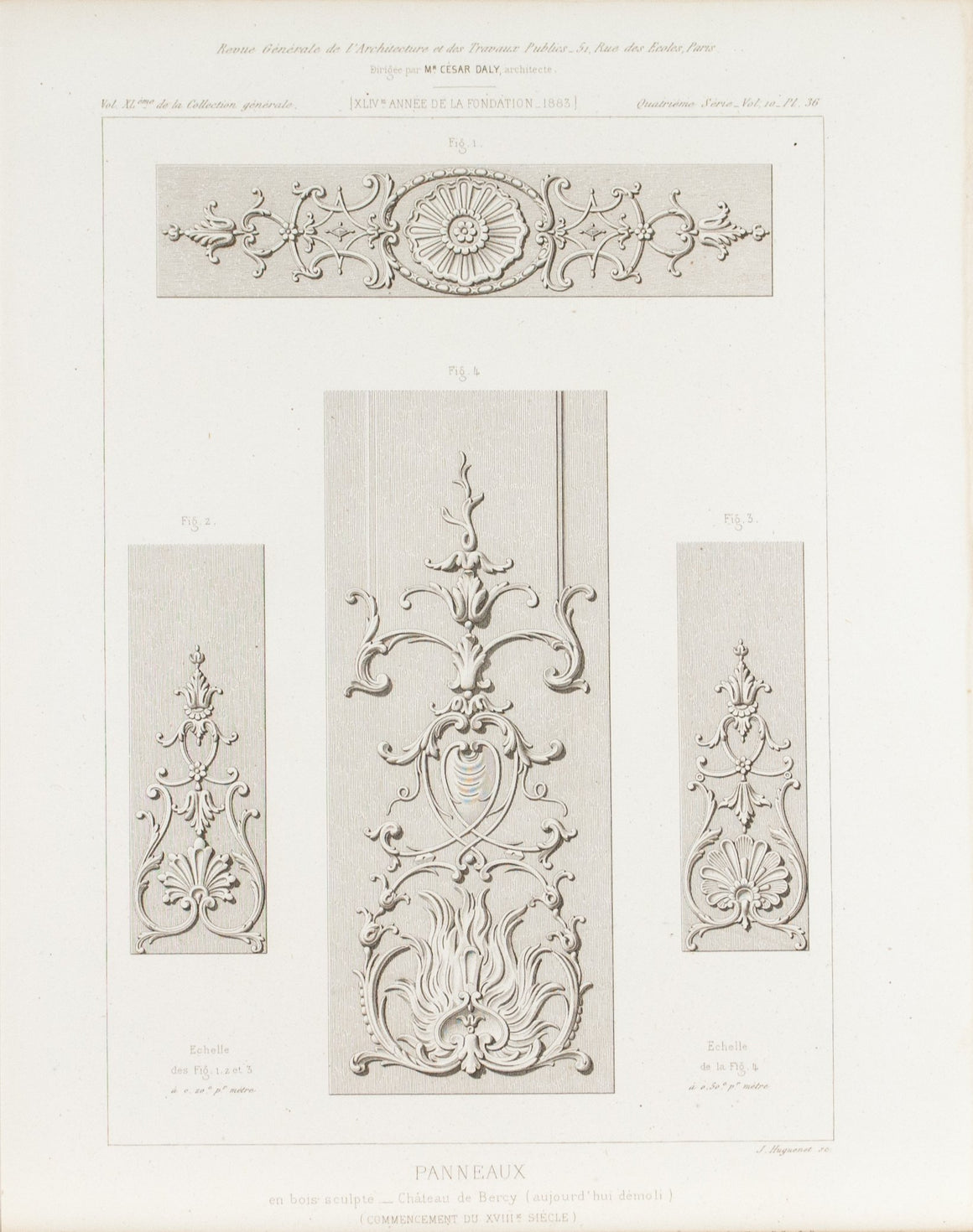 Panels Design from Chateau de Bercy Gallery 1883 Architecture Print