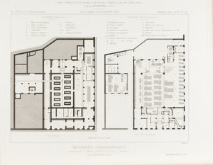Saint-Michel Boulevard Publishing Co. Floor Plan Design 1883 Architecture Print