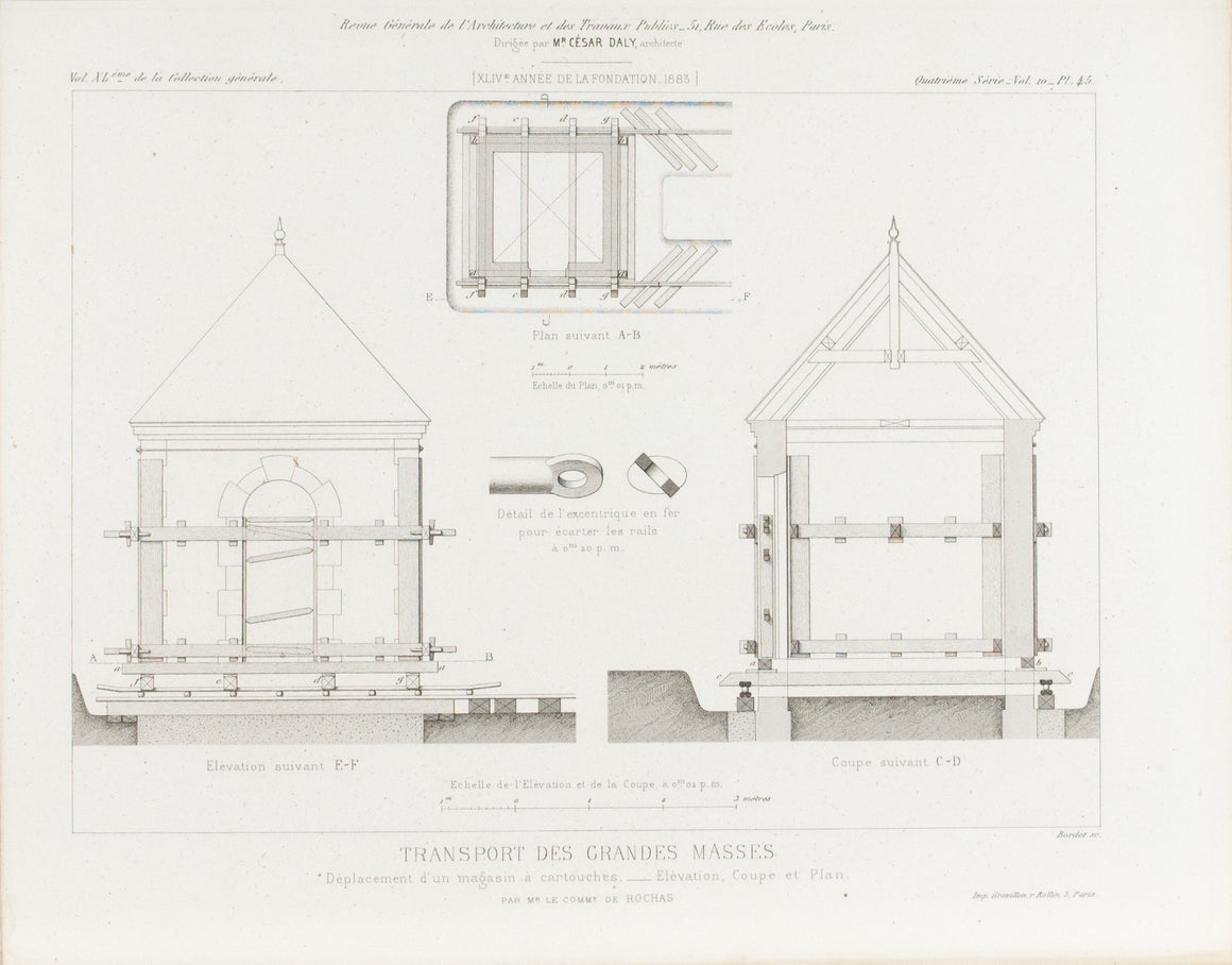 Building Transportations Plans 1883 Architecture Print
