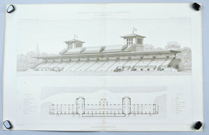 Chantilly Racecourse Track Building Plan 1883 Architecture Print