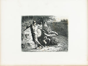 Grim Reaper Angel of Death c. 1880 Engraved Art Print