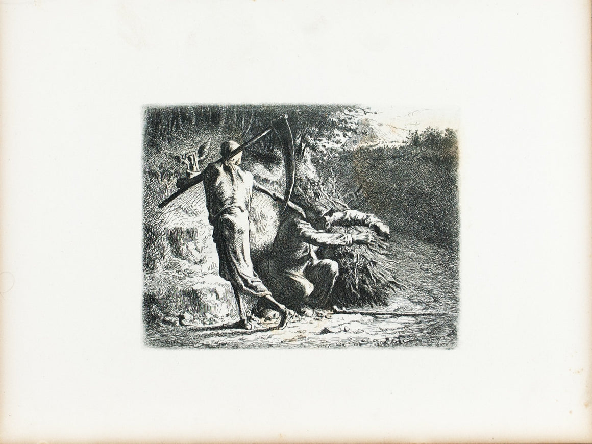 Grim Reaper Angel of Death c. 1880 Engraved Art Print