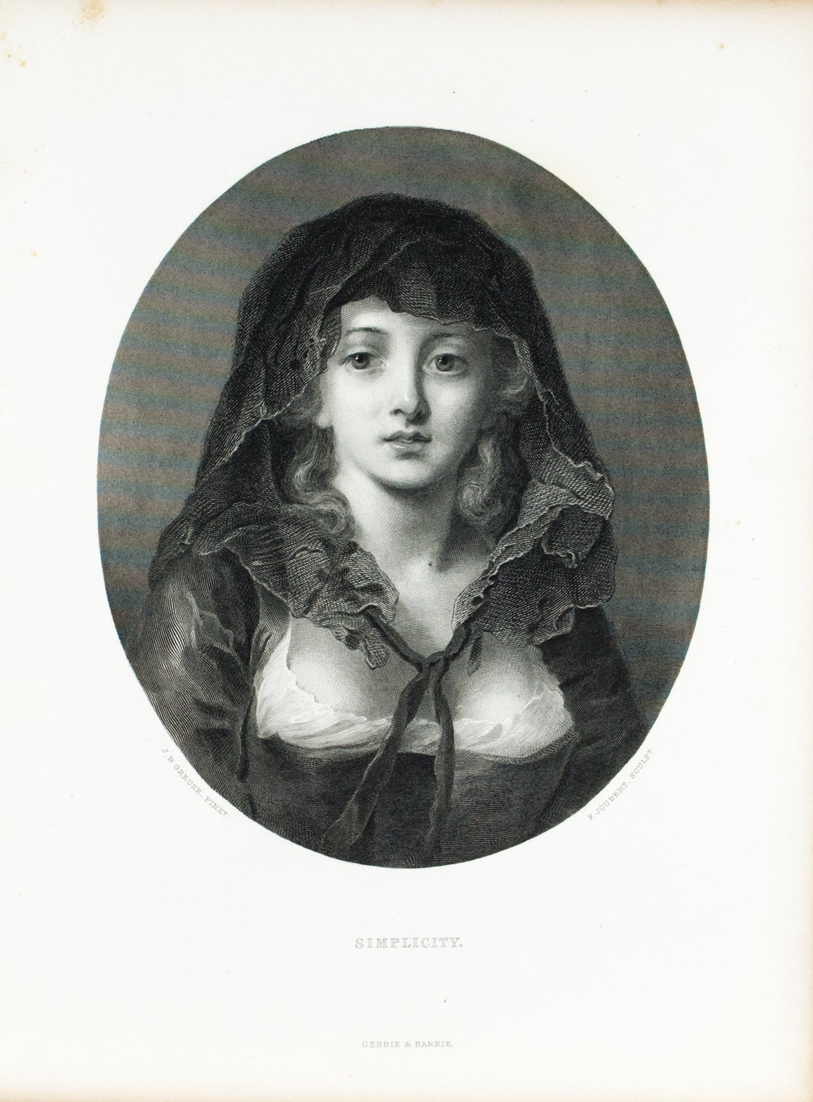 Simplicity c. 1880 Engraved Art Print Beautiful Woman Portrait
