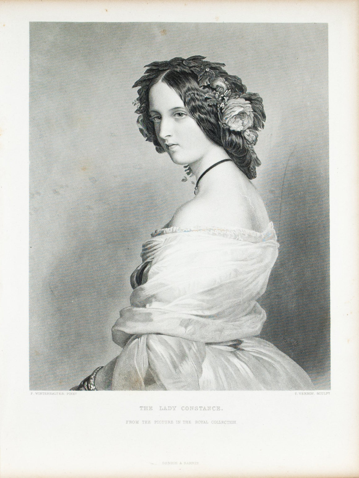 The Lady Constance Beautiful Victorian Lady c. 1880 Engraved Art Print