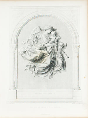 Protecting Angels c. 1880 Engraved Art Print