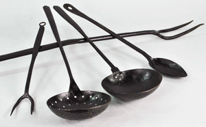 Five Vintage Wrought Iron Cooking Utensils Kitchen Blacksmith Fire ...