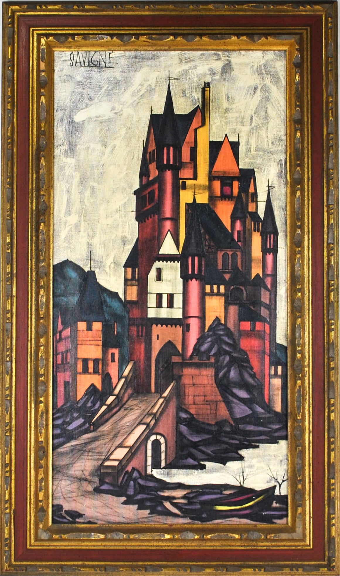 D.H. Savigne - Castle - Oil Painting - c 1960