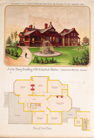 1887 One Story Dwelling with Detached Kitchen by Christopher Meyers - Scientific American 