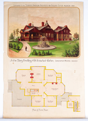 1887 One Story Dwelling with Detached Kitchen by Christopher Meyers - Scientific American