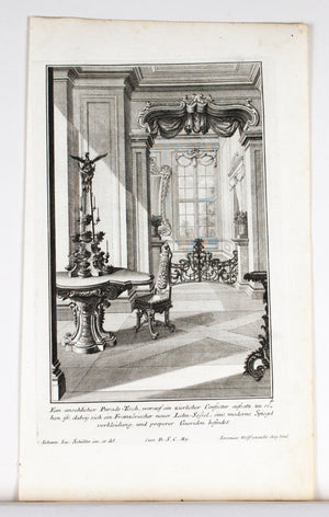 1735 Plate 4 - Parade Table with Confectur Tower - Schublers