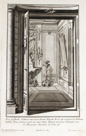 1735 Plate 5 - Cabinet Parade Table and Fashion Mirror - Schublers 