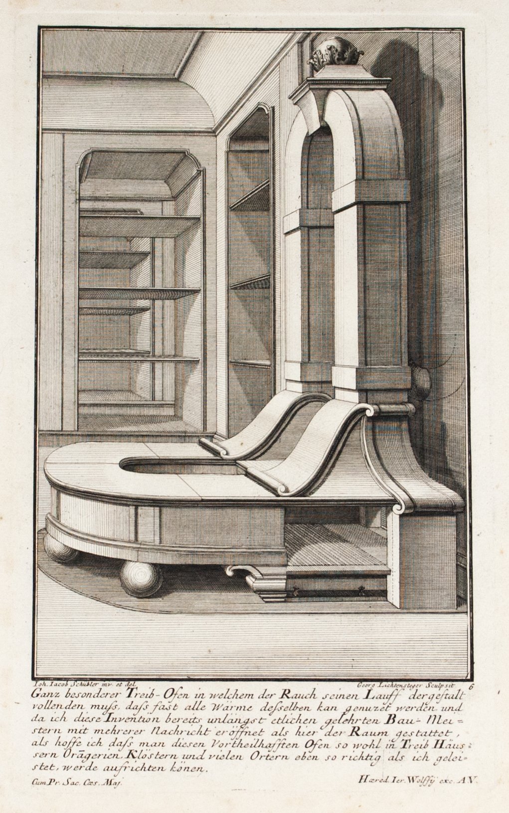 1735 Plate 6 - Complex Fireplace - Schublers 