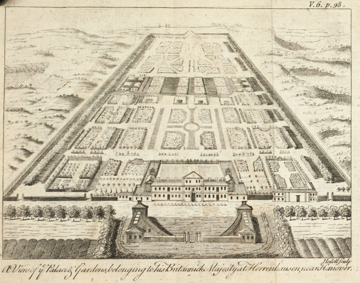 1774 Palace & Gardens of Herrenhausen near Hanover - J Lodge 