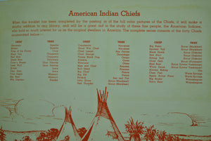 American Indian Chiefs Cushman Bakery Sticker Album