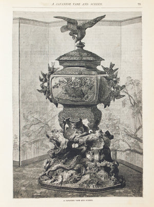 1883 Japanese Vase and Screen - Frank Leslie