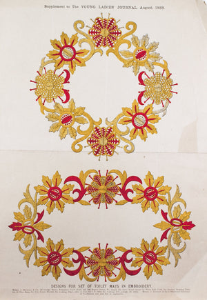 1888 Design for set of Toilet Mats in Embroidery - Messrs J. Bedford & Co