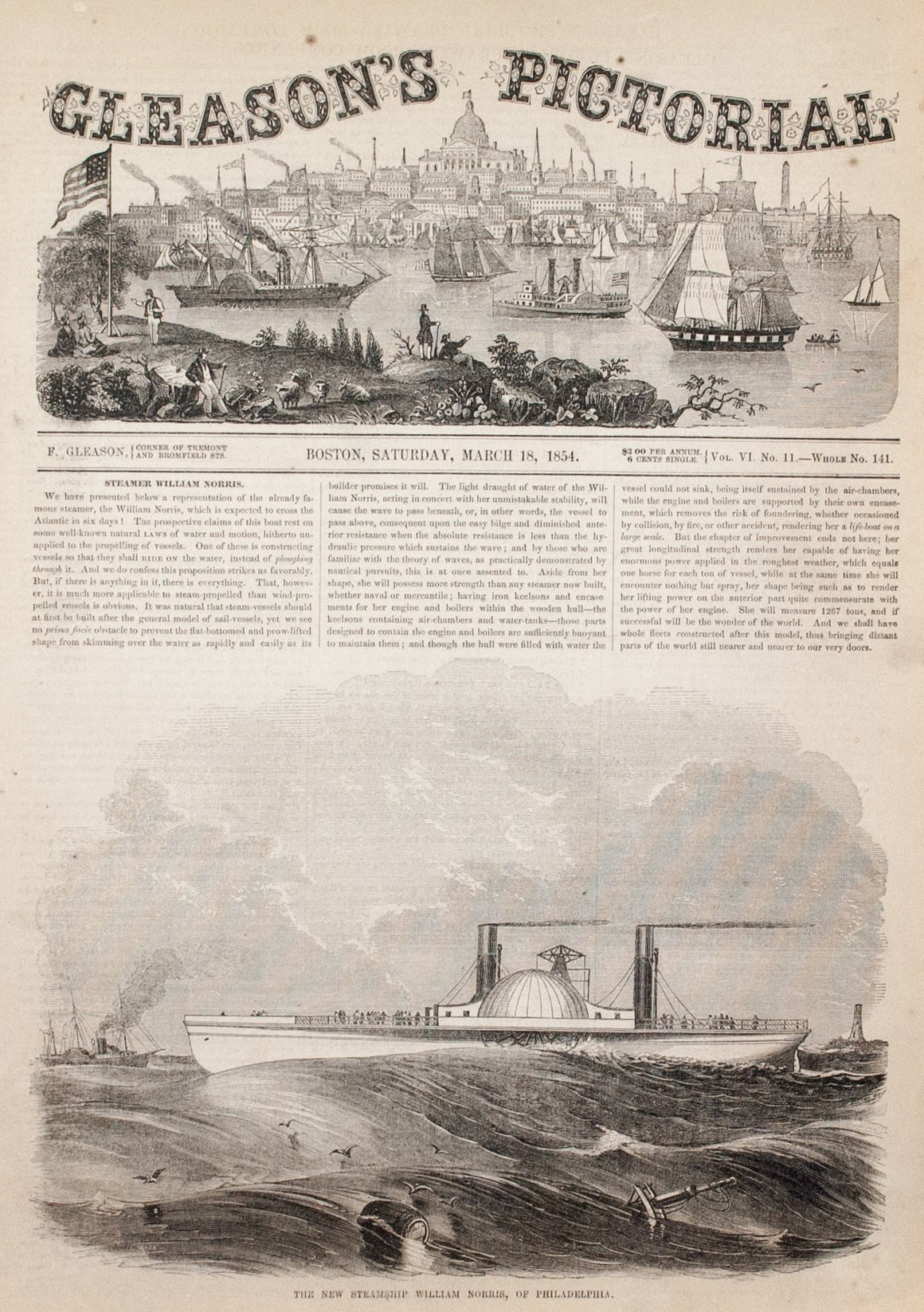 1854 Steamship William Norris - Gleason
