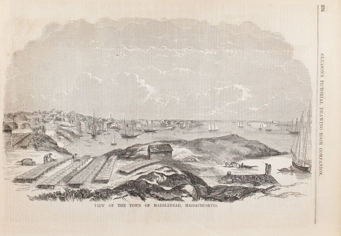 1854 View of Marblehead Massachusetts - Gleason