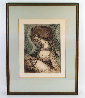 Etienne Ret - Mother and Child - Etching - c 1970s