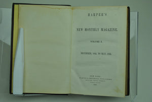 Harper's Monthly Magazine Dec 1854 May 1855 Bound