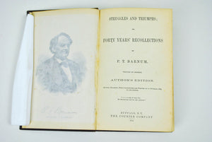Signed Struggles and Triumphs or Forty Years Recollections of P. T. Barnum  1879