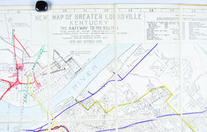 1938 Map of Greater Louisville Kentucky - Guy A Pease