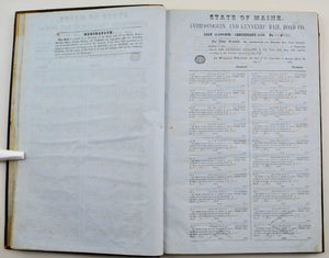 Penobscot and Kennebec Railroad Maine Bond Records 1851-1852