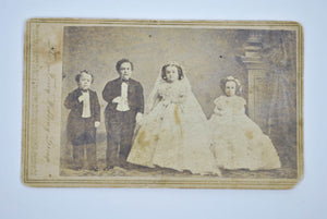 Antique CDV Tom Thumb Lavinia Warren Photo "The Fairy Wedding Group" Brady 1863
