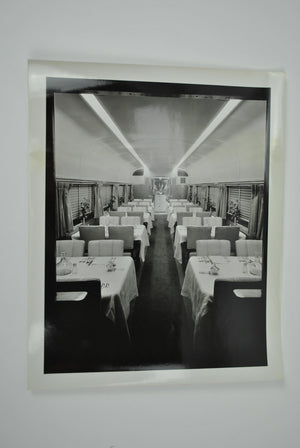 Interior Press Photo View of Dining Train Car on Burlington’s Denver Zephyr