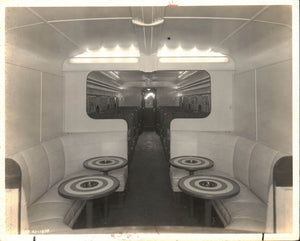 1938 Budd Train Beverage Top Art Deco Car Room Railroad Train Photo