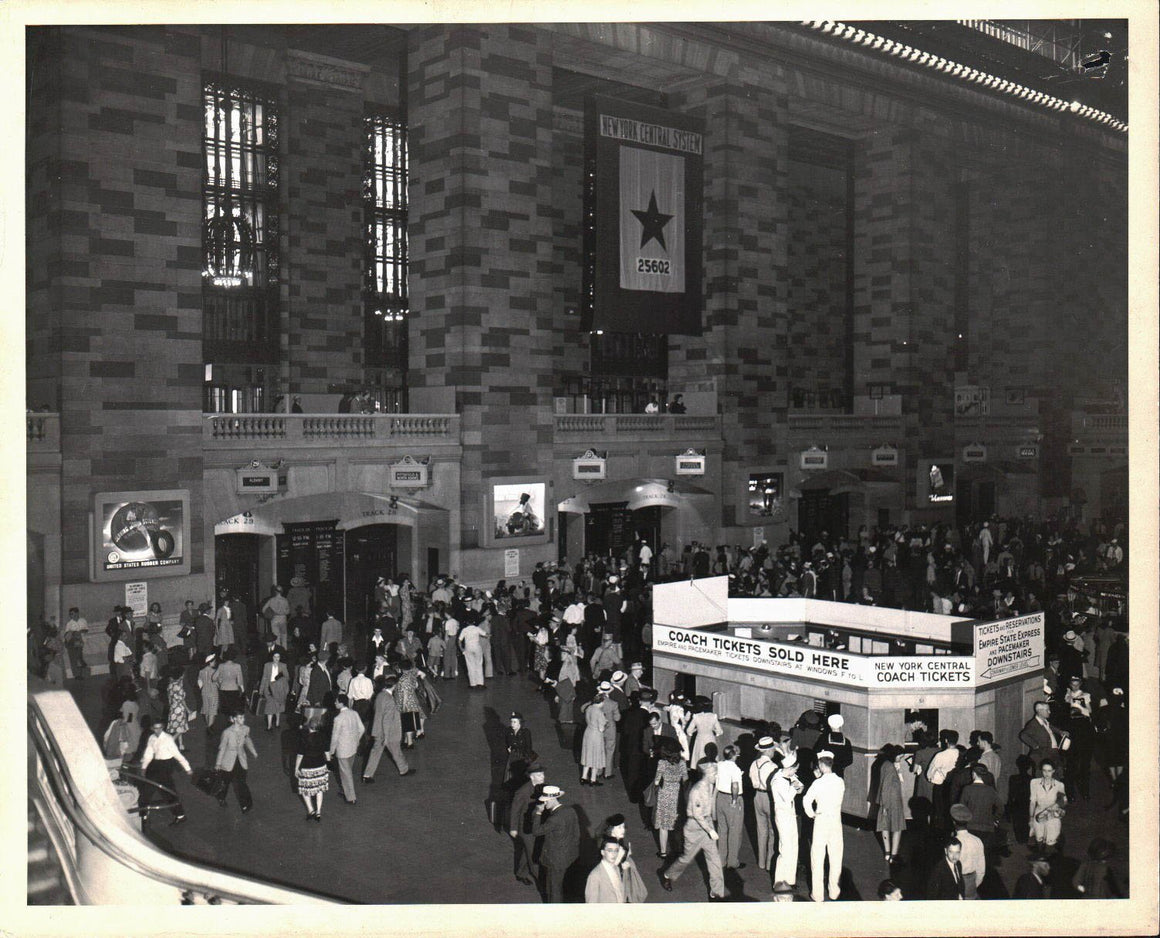 WWII Railroad Grand Central Terminal New York Servicemen Photo