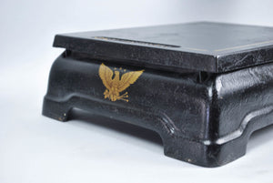 Vintage Continental Cast Iron Store Scale Gold Eagle Emblem Large & Heavy
