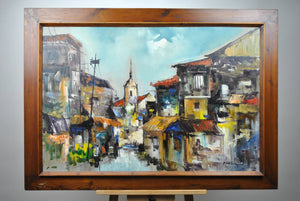 Roger San Miguel - Manila Cityscape - Signed Oil on Canvas