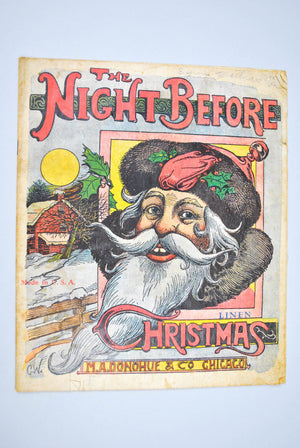 The Night Before Christmas c1890 Pinted into Linen