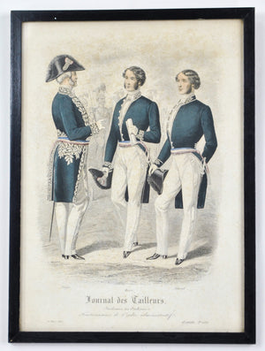 Journal des Tailleurs c.19th L'Elegant Fashion Print French Gentlemen Frame 9x12