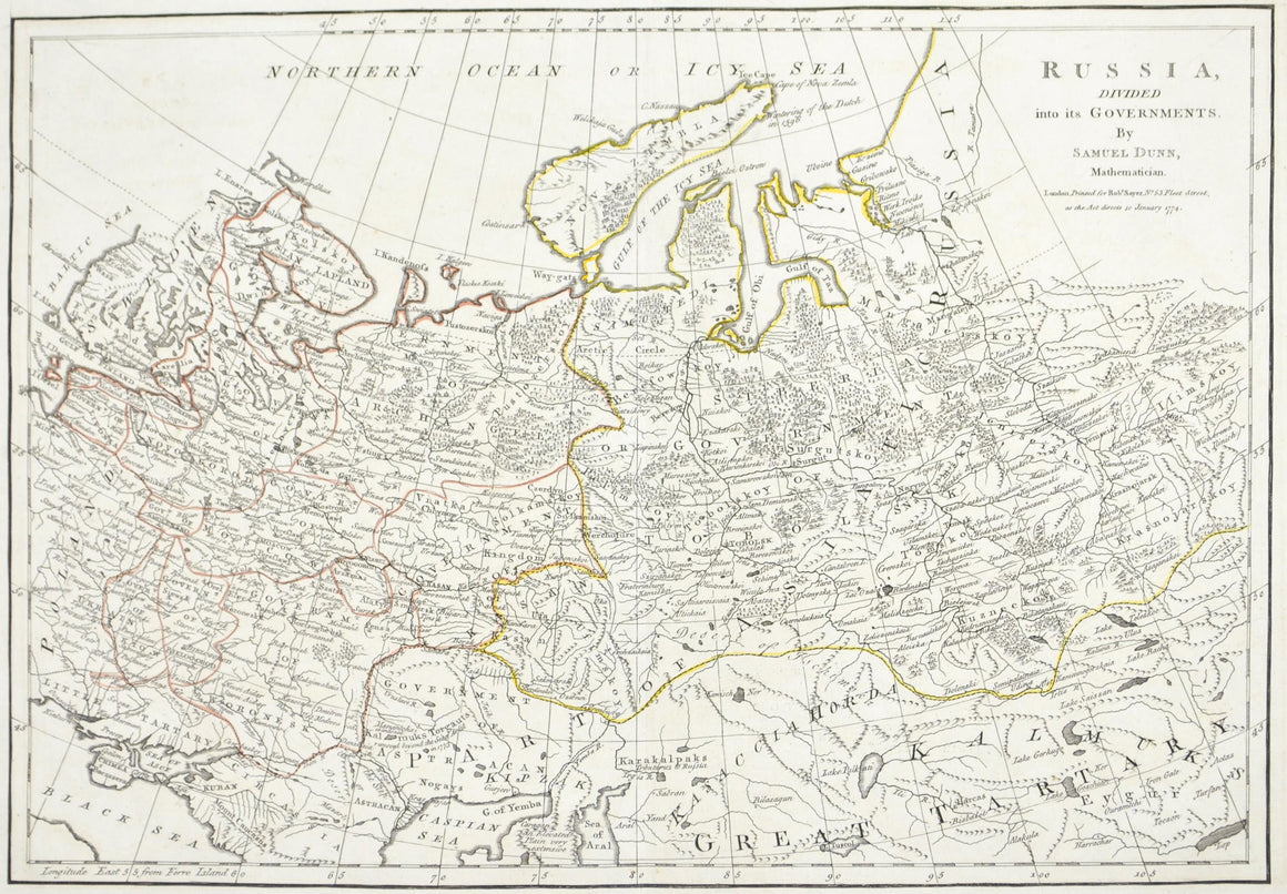 1774 Map of Russia - Dunn