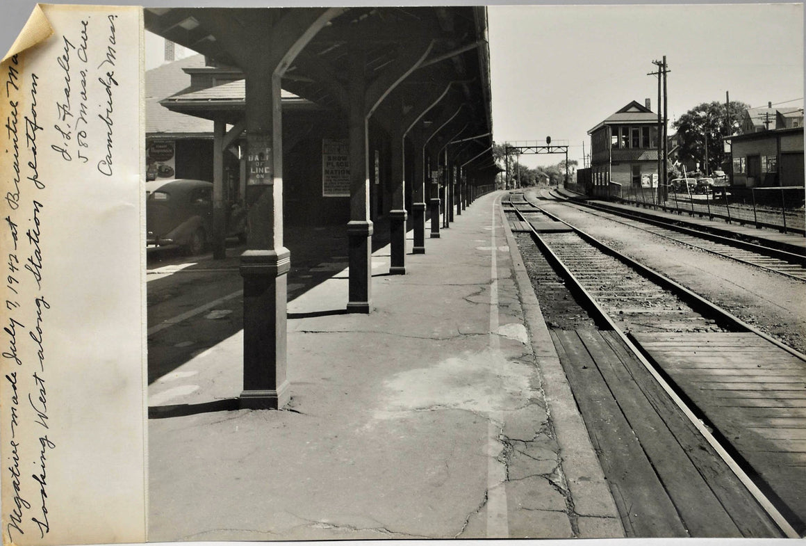 Railroad Station Passenger Platform Cambridge Massachusetts Photo 1942