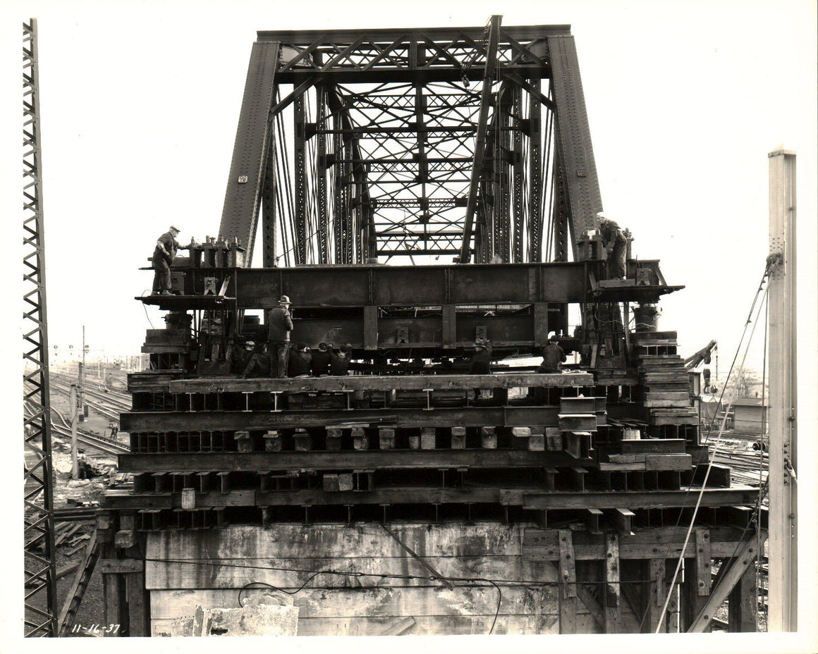 Removing Pennsylvania Railroad Hudson & Manhattan Passover Photo 1937 R