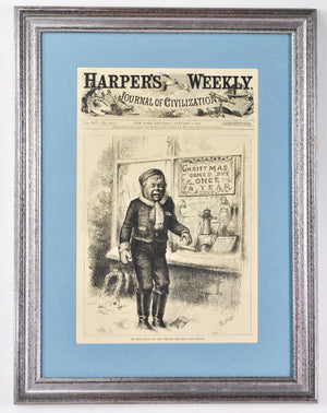 Thomas Nast Christmas Comes But Once A Year Harper's Weekly 1881 Framed