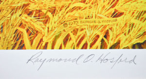 1973 For Amber Waves of Grain Lithograph by Raymond Hosford Signed 32x24in