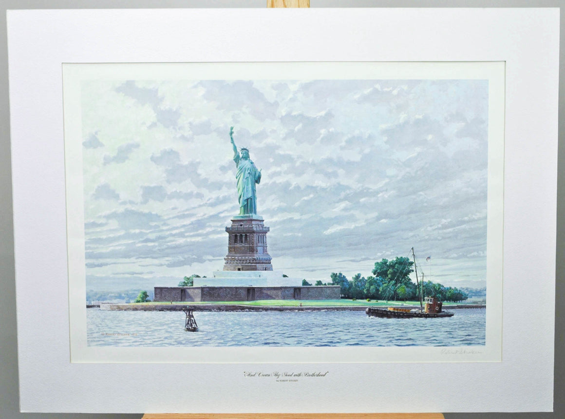 And Crown Thy Good with Brotherhood Print Robert Sticker Statue Of Liberty NYC