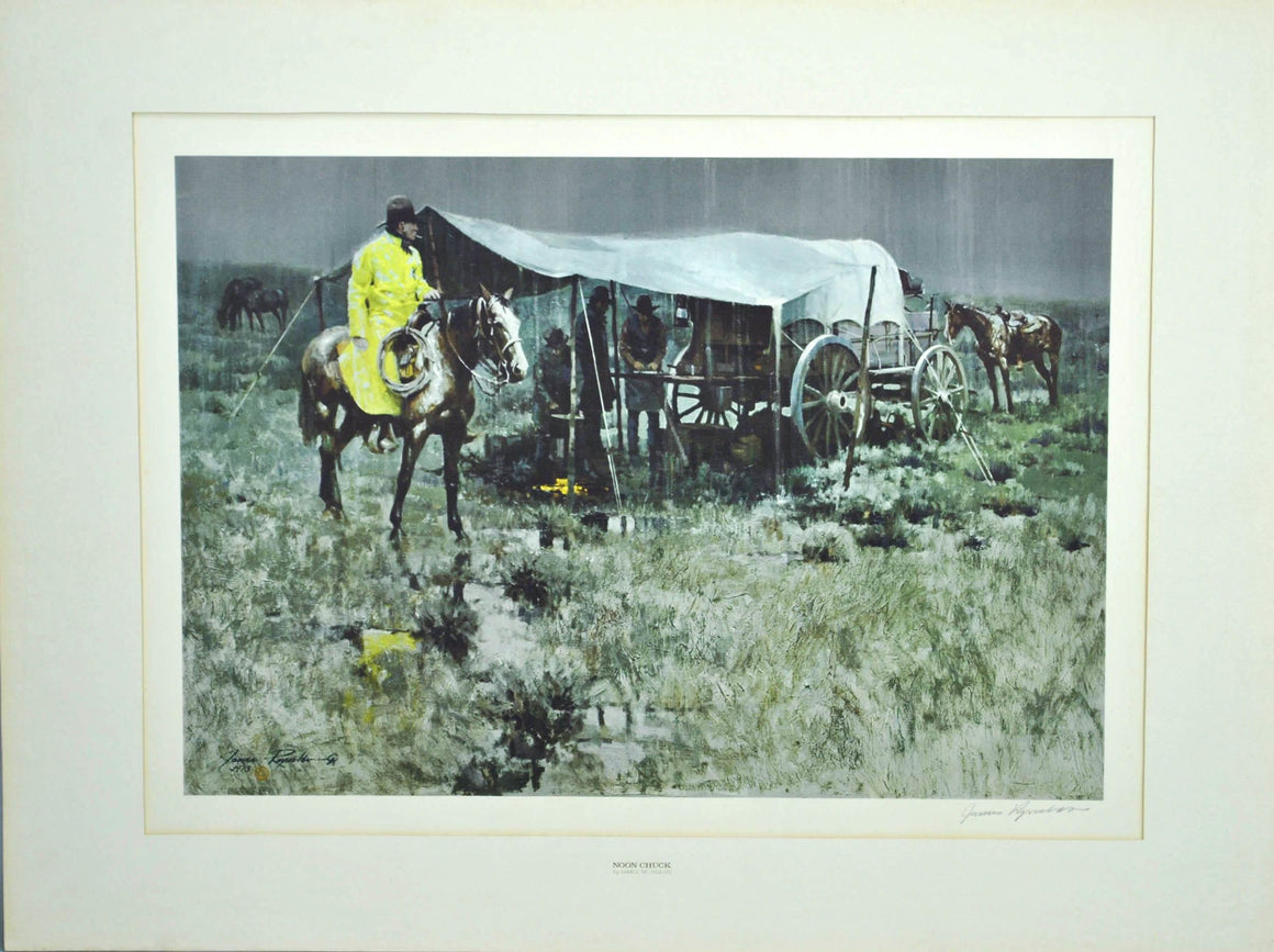 1973 Noon Chuck by James Reynolds Western Art Print Franklin Mint Collection