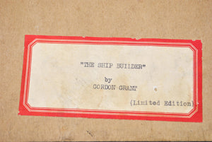 Gordon Grant Framed Etching  The Ship Builder Pencil Signed Framed 16x13in